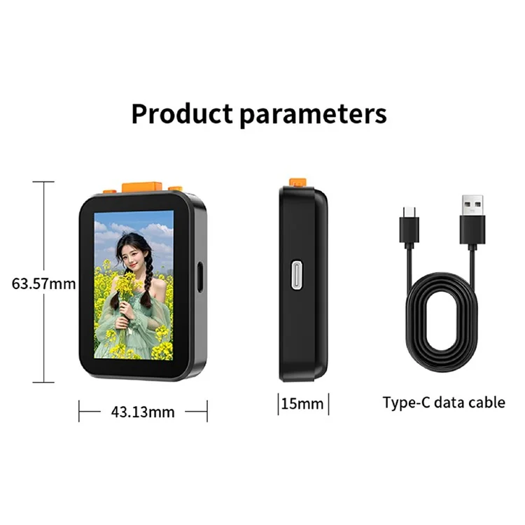X40H Mini 2 Inch Screen Selfie Screen Mirroring Device Bluetooth-Compatible Photo Capture Device with Sound