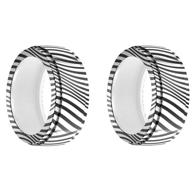 2 шт. Защитный чехол с принтом из силикона для умного кольца Samsung Galaxy Ring / Oura Ring Gen3 (размеры S+M) - Зебра
