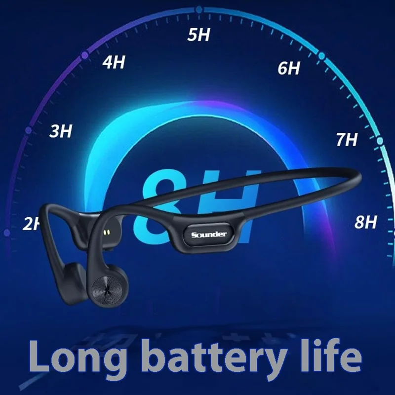 SOUNDER x20 IP68 wasserdichte Knochenleitungs-Bluetooth-kompatible Kopfhörer mit integriertem 32-GB-Speicher - Schwarz