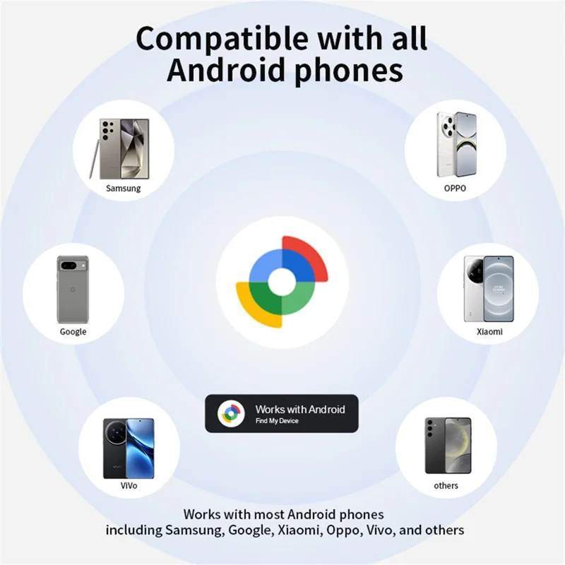 Google Tag13 Android Bluetooth-Compatible Item Finder Pet Tracker Anti-Lost Device Compatible with Google Find My Device App - Black