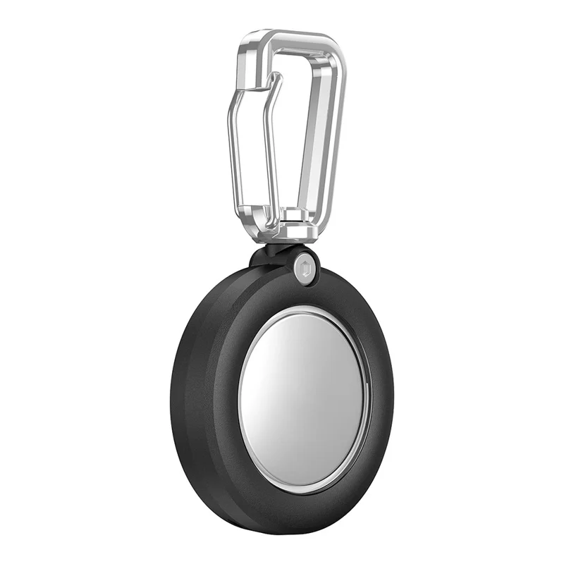 For AirTag Protective Case Full Enclosure Waterproof PC Cover with Hook - Black