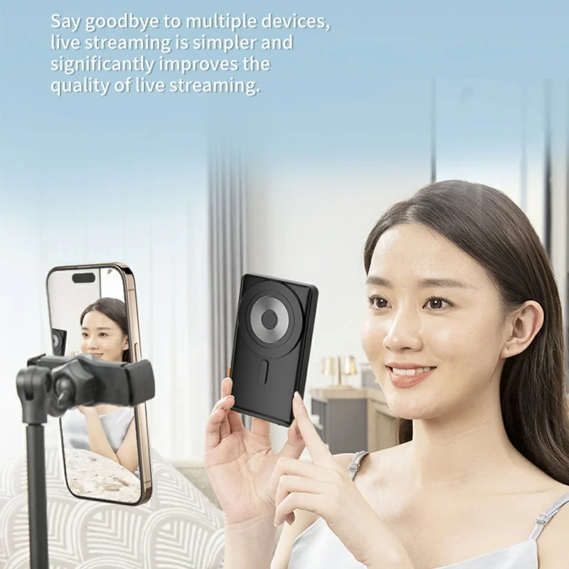 Monitor schermo selfie vlog del telefono X40E Supporto magnetico BT Remote Telecamera posteriore per live streaming - Nero