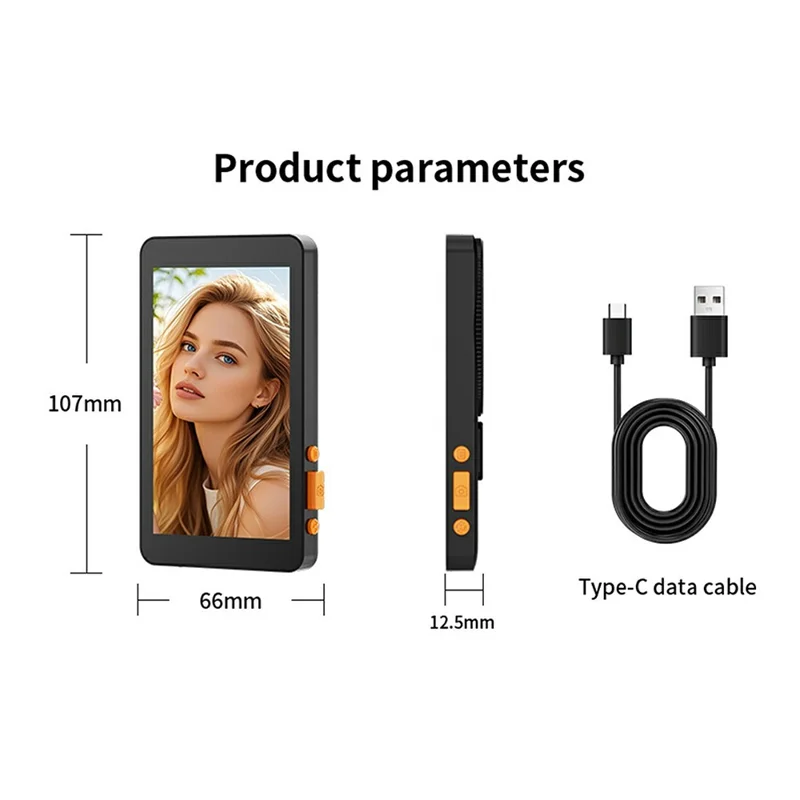 Monitor schermo selfie vlog del telefono X40E Supporto magnetico BT Remote Telecamera posteriore per live streaming - Nero