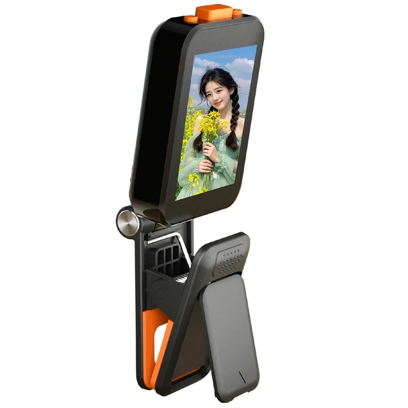 X40G Mini Selfie Monitor Screen with Clip, BT Remote Cellphone Back Camera Monitor for Live Streaming / Vlogging - Black