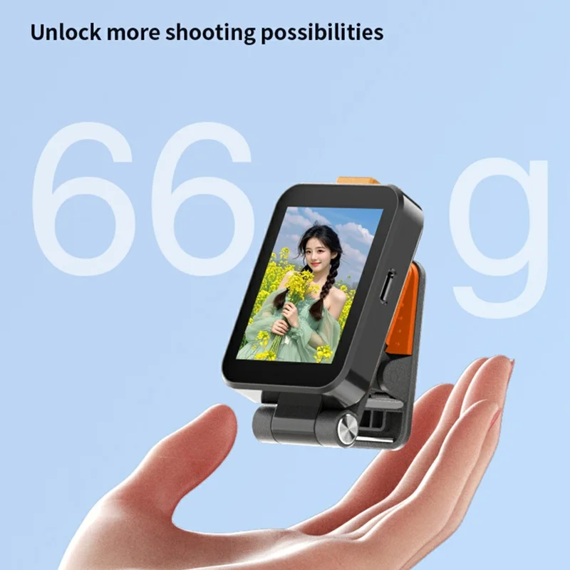 X40G Mini Selfie Monitor Screen with Clip, BT Remote Cellphone Back Camera Monitor for Live Streaming / Vlogging - Black