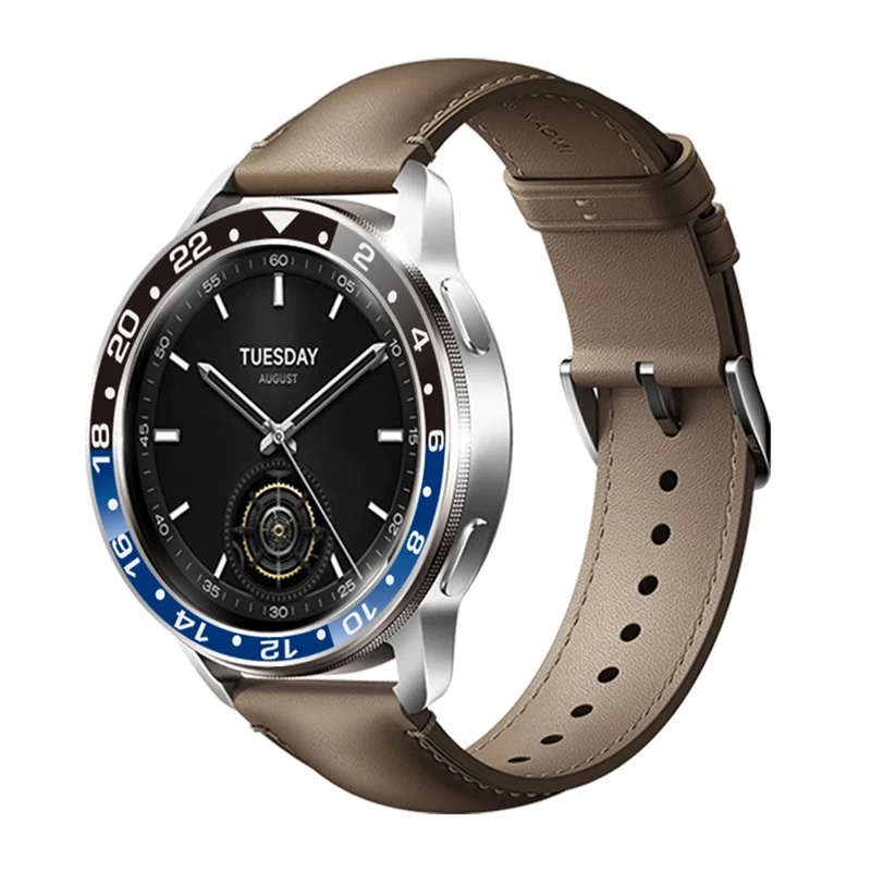Anillo embellecedor para Xiaomi Watch S4 / S3 de aleación de aluminio de doble color, funda protectora - Negro + Azul