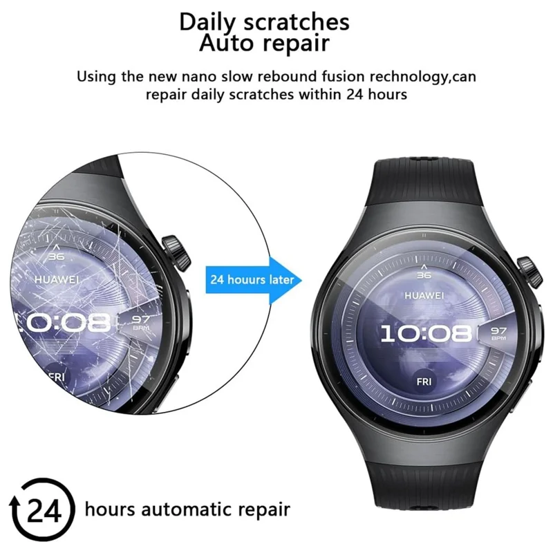 3 Pièces Protection d'écran en Hydrogel pour Huawei Watch 5 46mm - Film Ultra Transparent et Anti-rayures