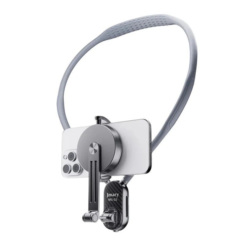 JMARY MG-02 Magnetischer Nackenhalter für Action-Kamera & Smartphone 360° verstellbare Silikon-Halskette