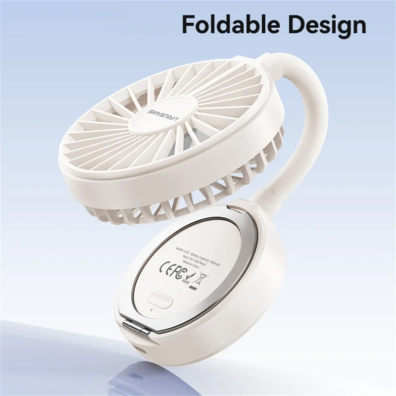 LIFEUSAMS LU02 Handventilator mit flexiblem Schwanenhals, 900mAh Mini-Ventilator mit magnetischer Halterung für Smartphones - Schwarz