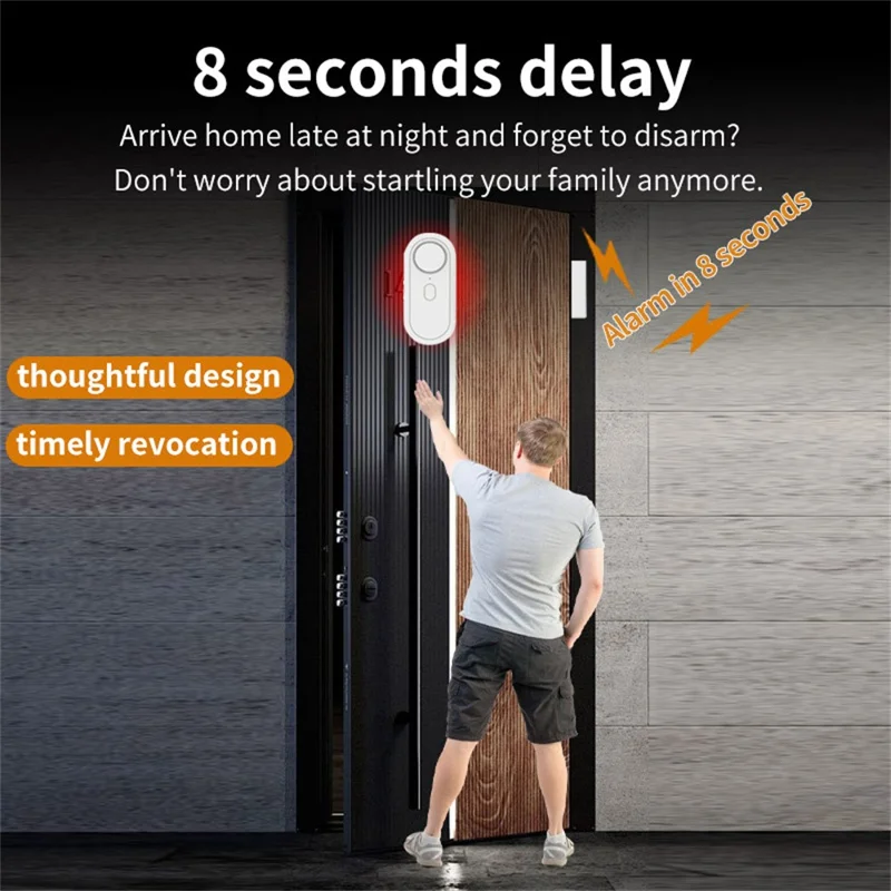 Alarma de Sensor para Puerta con Alto Nivel de Decibelios para Ventanas y Puertas, Sistema Antirrobo con Mando a Distancia