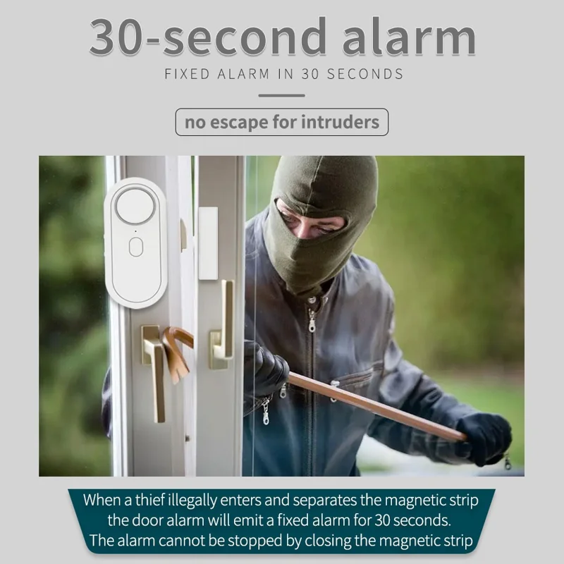 Alarma de Sensor para Puerta con Alto Nivel de Decibelios para Ventanas y Puertas, Sistema Antirrobo con Mando a Distancia