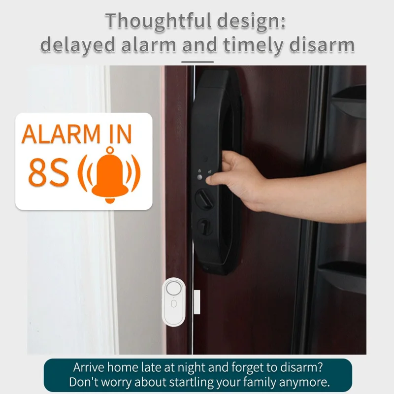 Alarma de Sensor para Puerta con Alto Nivel de Decibelios para Ventanas y Puertas, Sistema Antirrobo con Mando a Distancia