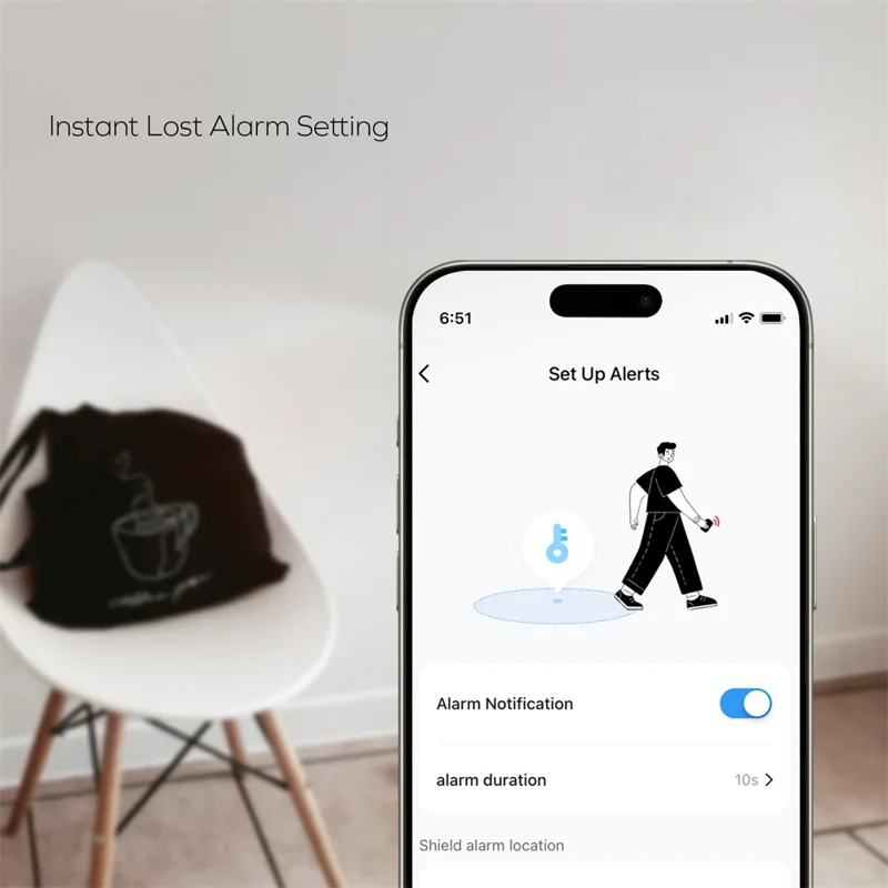 MOMAX Pinpop Duo Keychain Smart Tracker Bluetooth-Compatible Key Finder for iOS / Android - White