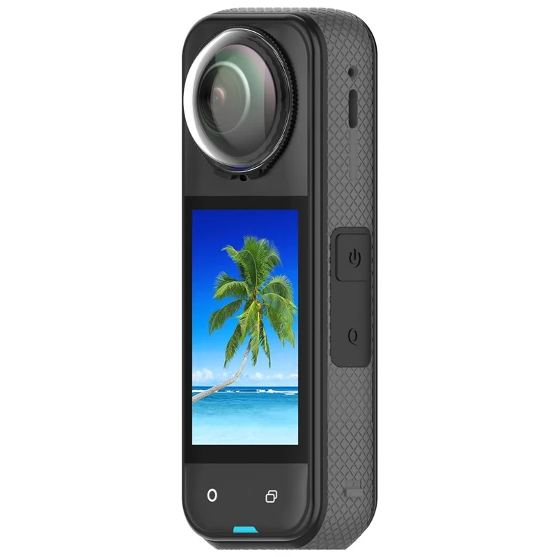 2PCS Lens Guards for Insta360 X4 Action Camera Clear Case PC Protective Lens Cover - Black