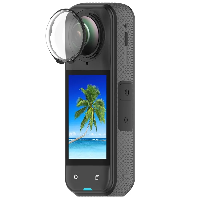 2PCS Lens Guards for Insta360 X4 Action Camera Clear Case PC Protective Lens Cover - Black