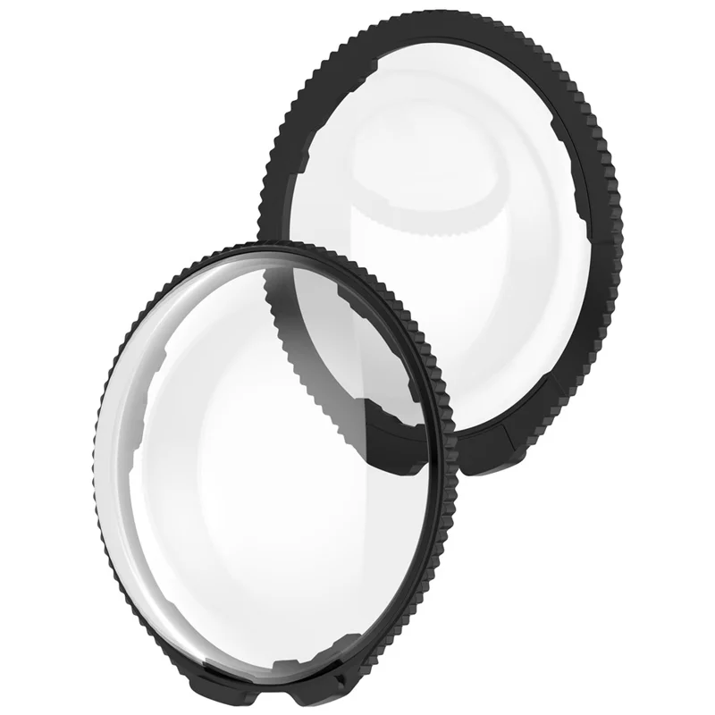 2PCS Lens Guards for Insta360 X4 Action Camera Clear Case PC Protective Lens Cover - Black