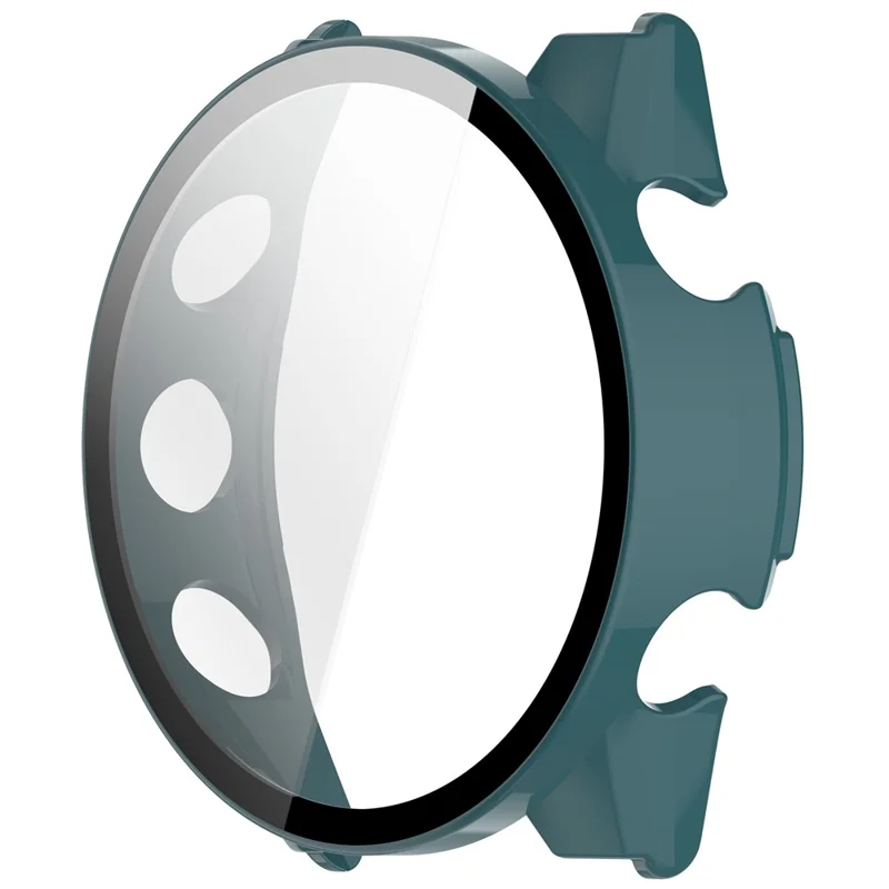 For Garmin Forerunner 570 47mm Watch Case with Screen Protector PC Protective Cover Tempered Glass - Green