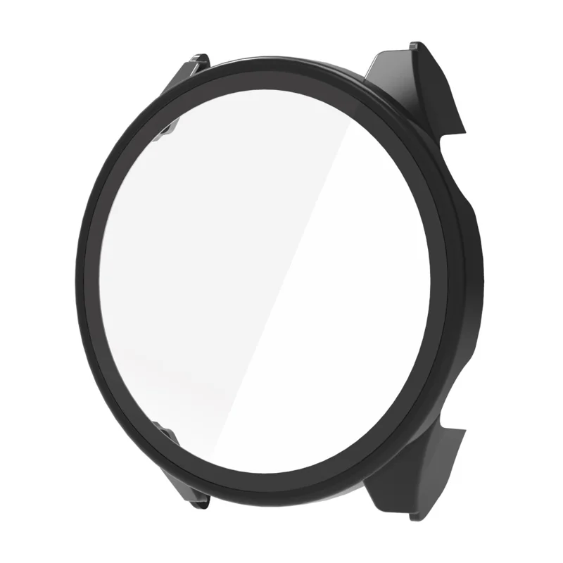 For Garmin Forerunner 970 Watch Case with Screen Protector PC Protective Cover Tempered Glass - Black