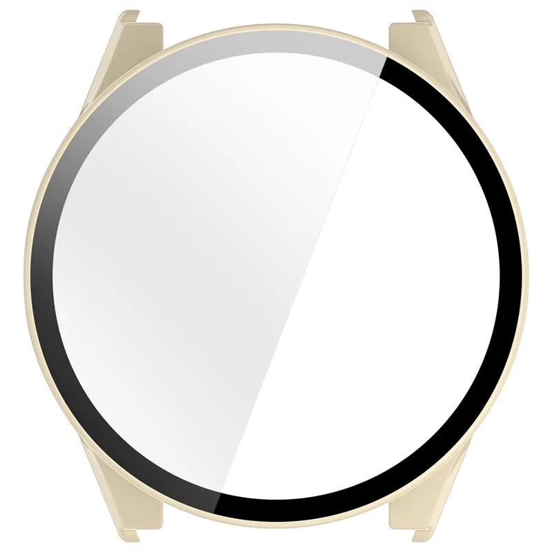 For Garmin Forerunner 970 Watch Case with Screen Protector PC Protective Cover Tempered Glass - Ivory White