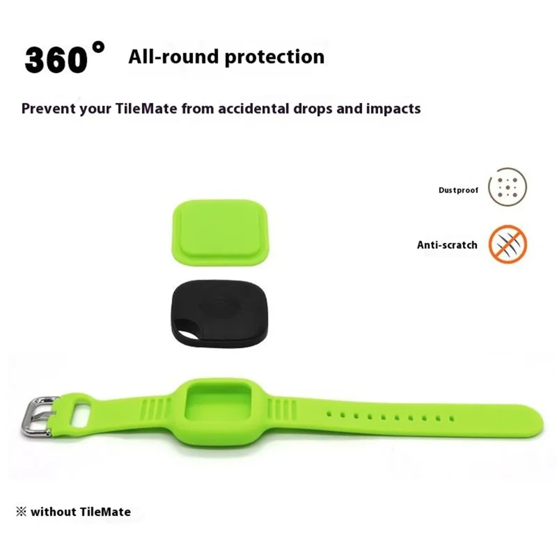 For Tile Mate (2024) Silicone Case Waterproof Adjustable Children Wrist Band Smart Tracker Watch Strap - Red