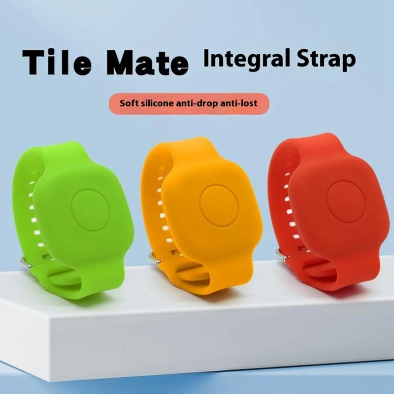For Tile Mate (2024) Silicone Case Waterproof Adjustable Children Wrist Band Smart Tracker Watch Strap - Red