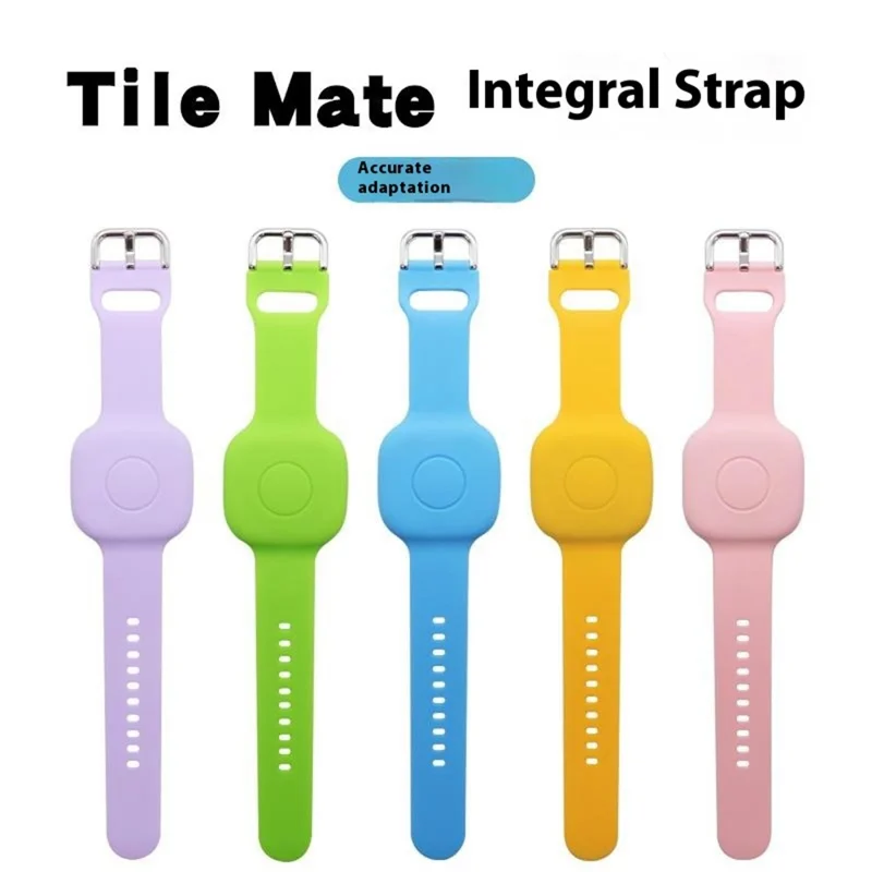 For Tile Mate (2024) Silicone Case Waterproof Adjustable Children Wrist Band Smart Tracker Watch Strap - Orange
