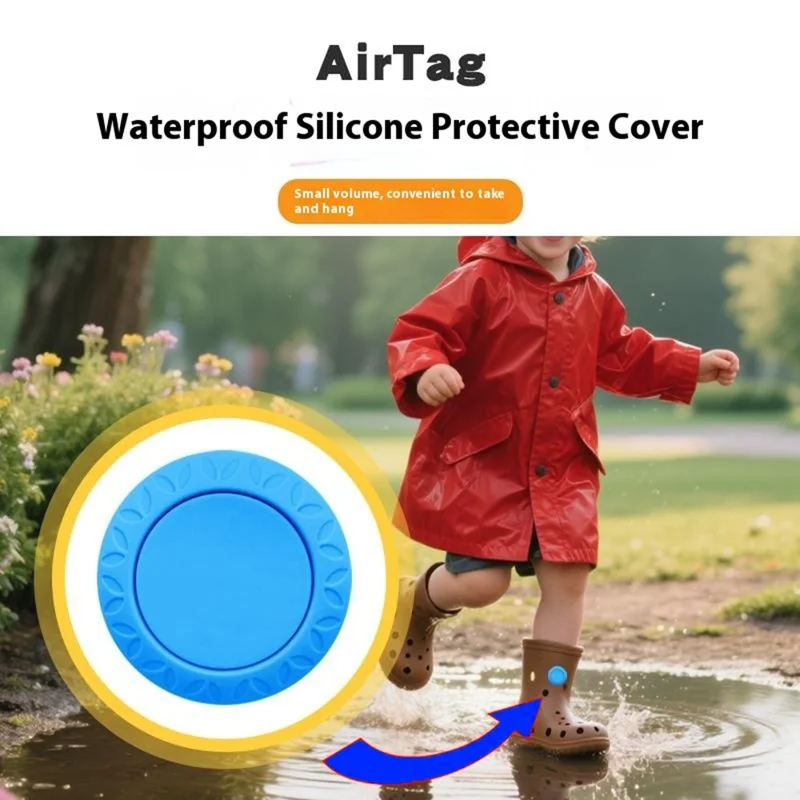 Suporte à Prova d'Água para Airtag com Capa Protetora de Silicone para Crianças e Bebês - Verde Meia-Noite