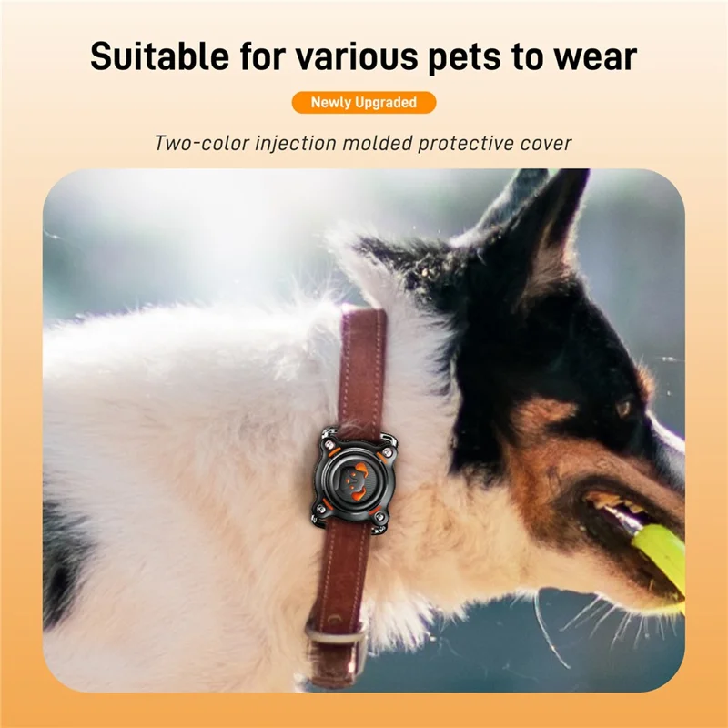 Capa Protetora para AirTag Tracker Versão Mini Compatível com Coleira de Animal de Pequeno Porte com Película Frontal + Traseira - Preto / Branco