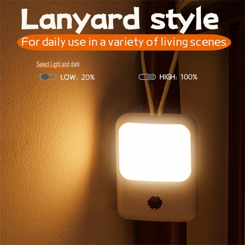 WD-005 Lampe de nuit LED magnétique sans fil avec détecteur de mouvement intelligent pour armoire / escaliers / couloir - Blanc