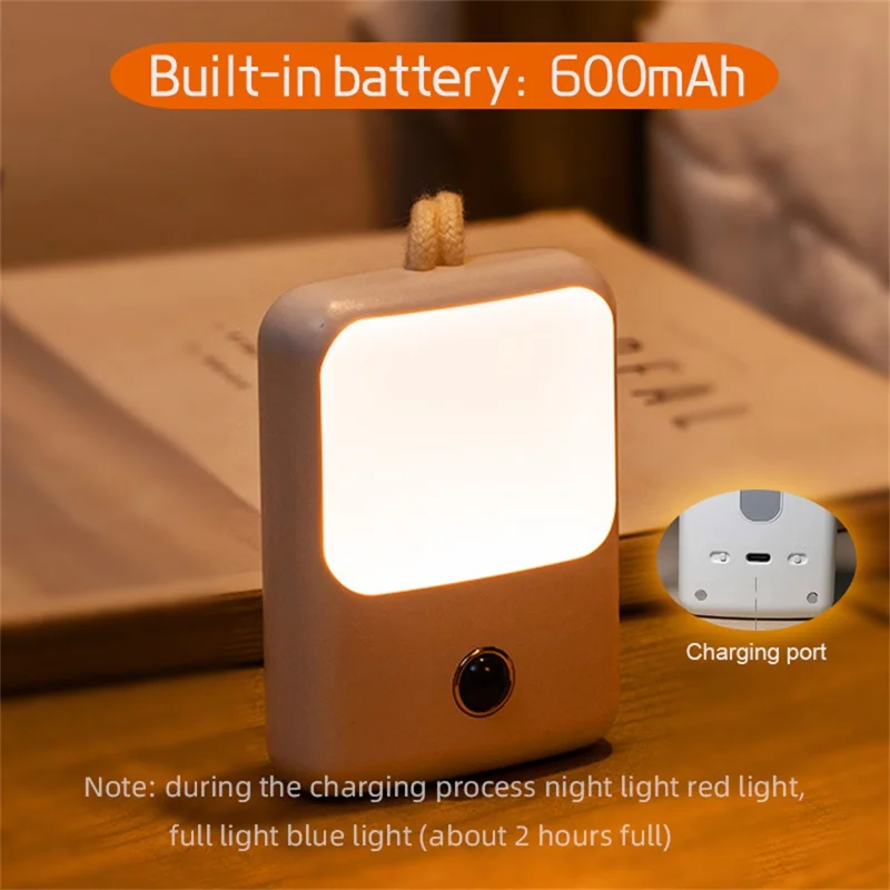 WD-005 Lampe de nuit LED magnétique sans fil avec détecteur de mouvement intelligent pour armoire / escaliers / couloir - Blanc
