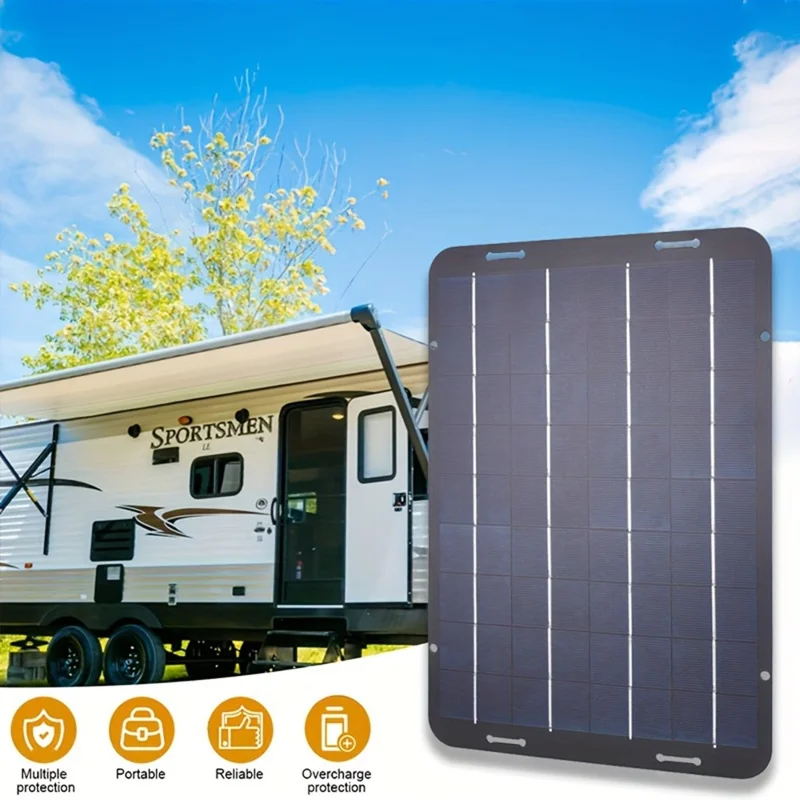 XXP330-230B Pannello Solare Policristallino per Batteria Auto 12W Semi Flessibile Mantenitore con Uscita USB e DC