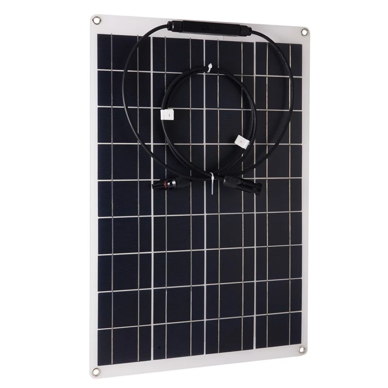 Painel Solar Monocristalino Flexível XXM540-350MC4+MC4 para RV, Carro e Iate - 30W Carregador Solar Externo
