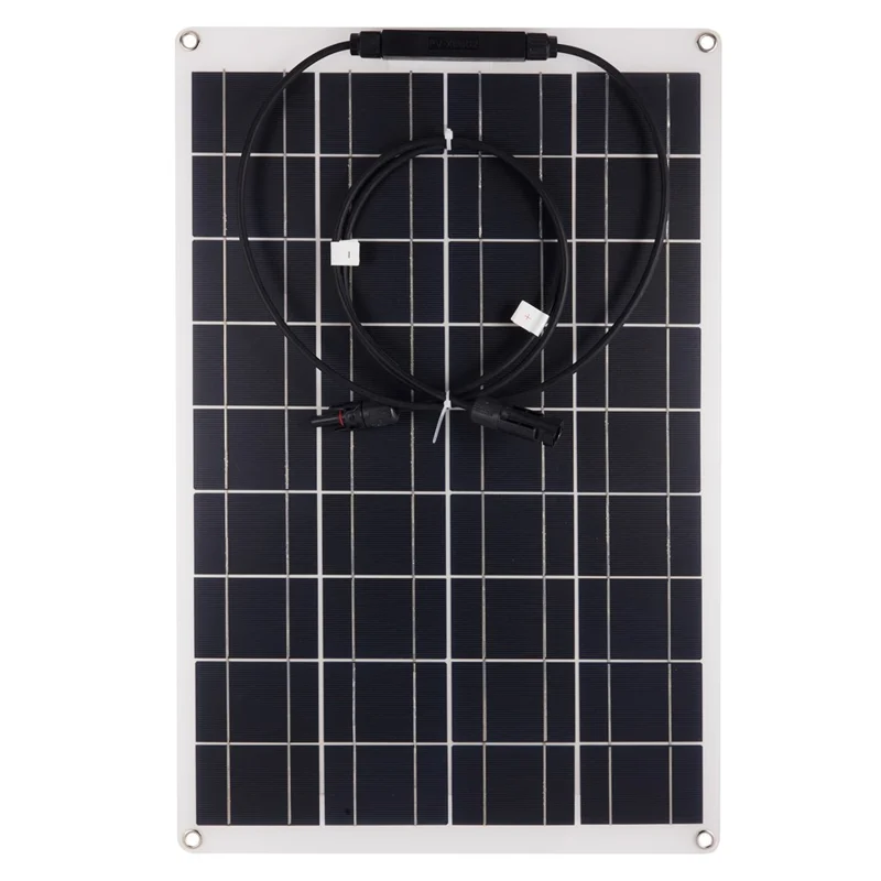 Painel Solar Monocristalino Flexível XXM540-350MC4+MC4 para RV, Carro e Iate - 30W Carregador Solar Externo