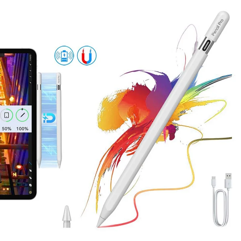 Caneta Stylus P24 Pro para iPad Pencil Pro Caneta Capacitiva com Carregamento Magnético Sem Fio para Desenho