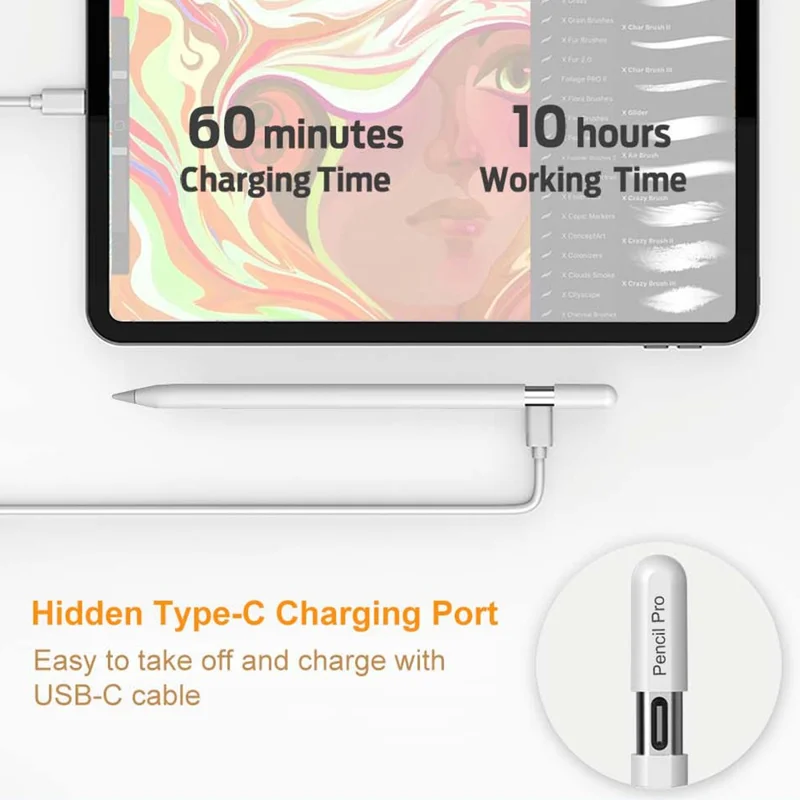 Caneta Stylus P24 Pro para iPad Pencil Pro Caneta Capacitiva com Carregamento Magnético Sem Fio para Desenho