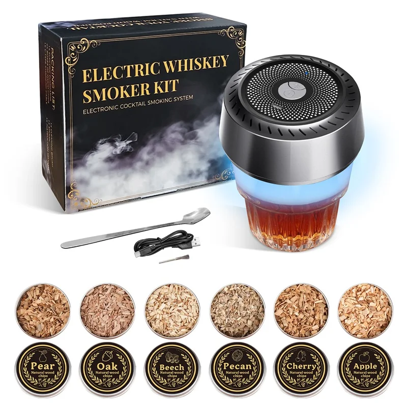 QY-502 Infuseur de Whisky et Champagne Électrique avec Lumières LED pour Cocktails, Bar et Maison