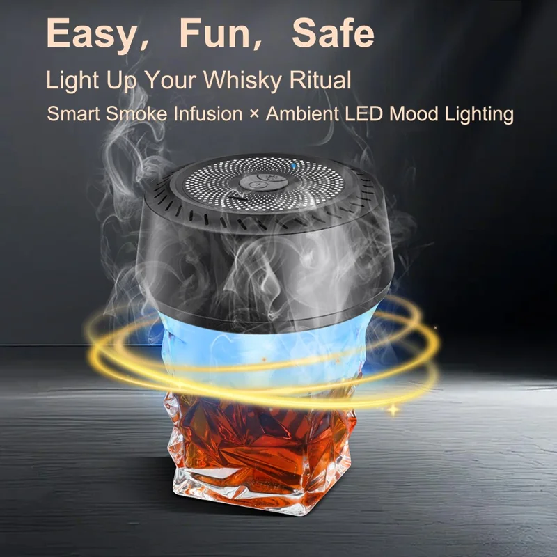QY-502 Infuseur de Whisky et Champagne Électrique avec Lumières LED pour Cocktails, Bar et Maison