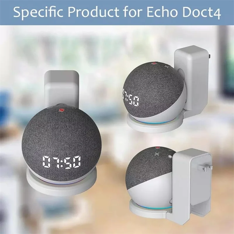 Wall Mount Bracket for Amazon Echo Dot (5th Gen) Speaker Holder Socket Organizer - White