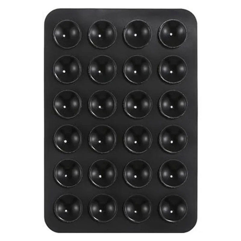 Support de téléphone à forte adhérence avec ventouse en silicone, pad adhésif carré de 40 grains - Noir