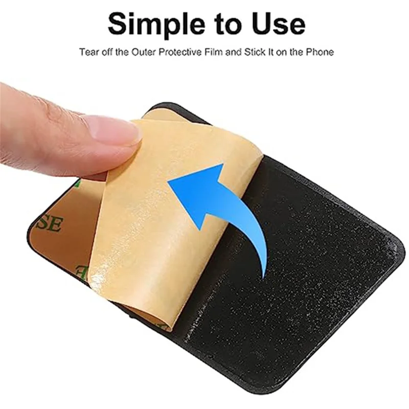 Support de téléphone à forte adhérence avec ventouse en silicone, pad adhésif carré de 40 grains - Noir