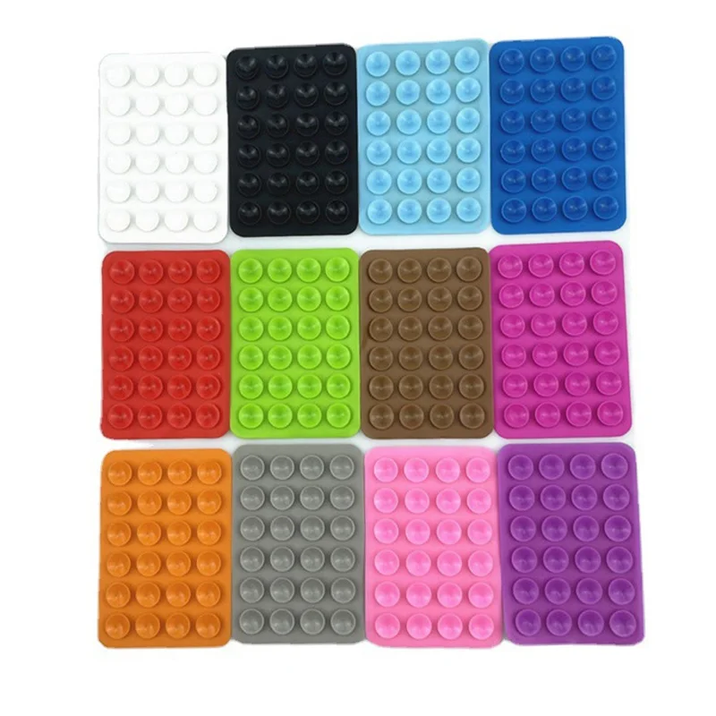 Support de téléphone à forte adhérence avec ventouse en silicone, pad adhésif carré de 40 grains - Noir