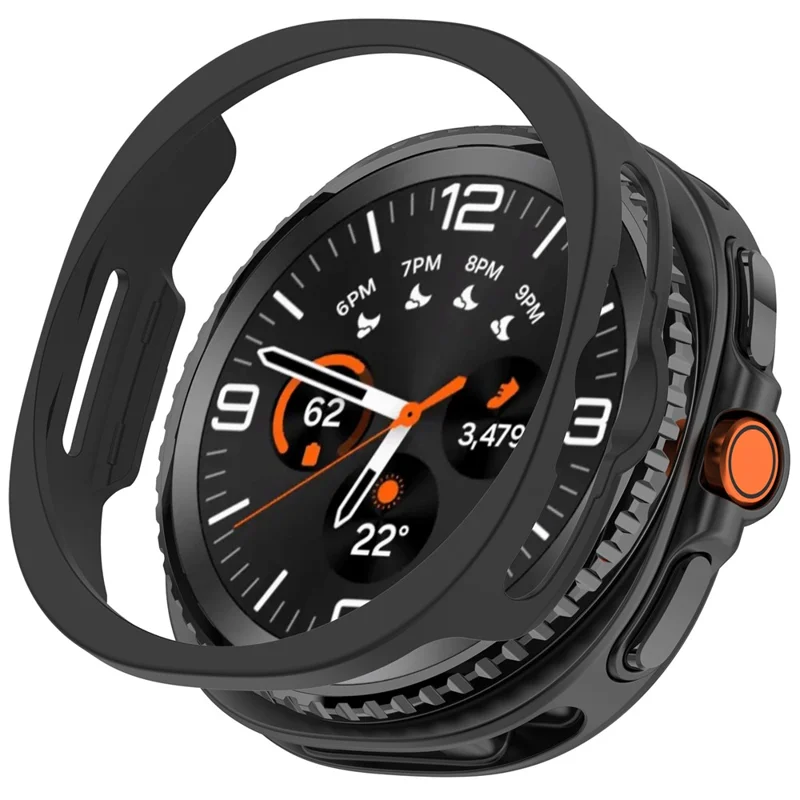 Protective Case for Samsung Galaxy Watch8 Classic 46mm Hollow Design Hard PC Watch Cover - Black