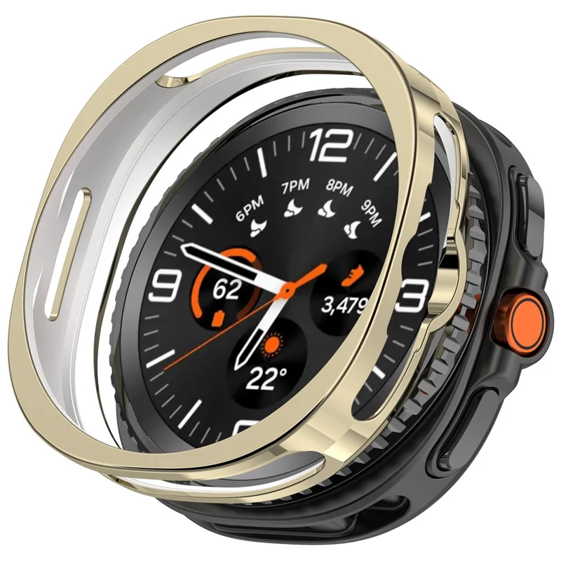 Protective Case for Samsung Galaxy Watch Ultra 2 / Watch8 Classic 47mm TPU Semi-Enclosed Watch Cover Electroplating Color - Light Gold