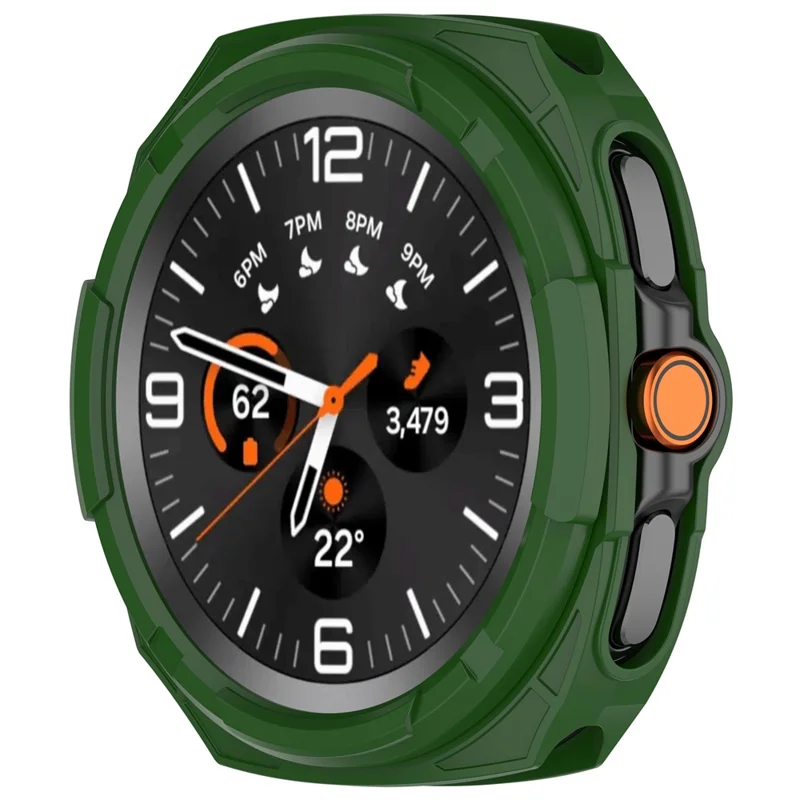 TPU Case for Samsung Galaxy Watch8 Classic 46mm Hollow Design Protective Watch Cover with Ring Shell - Green