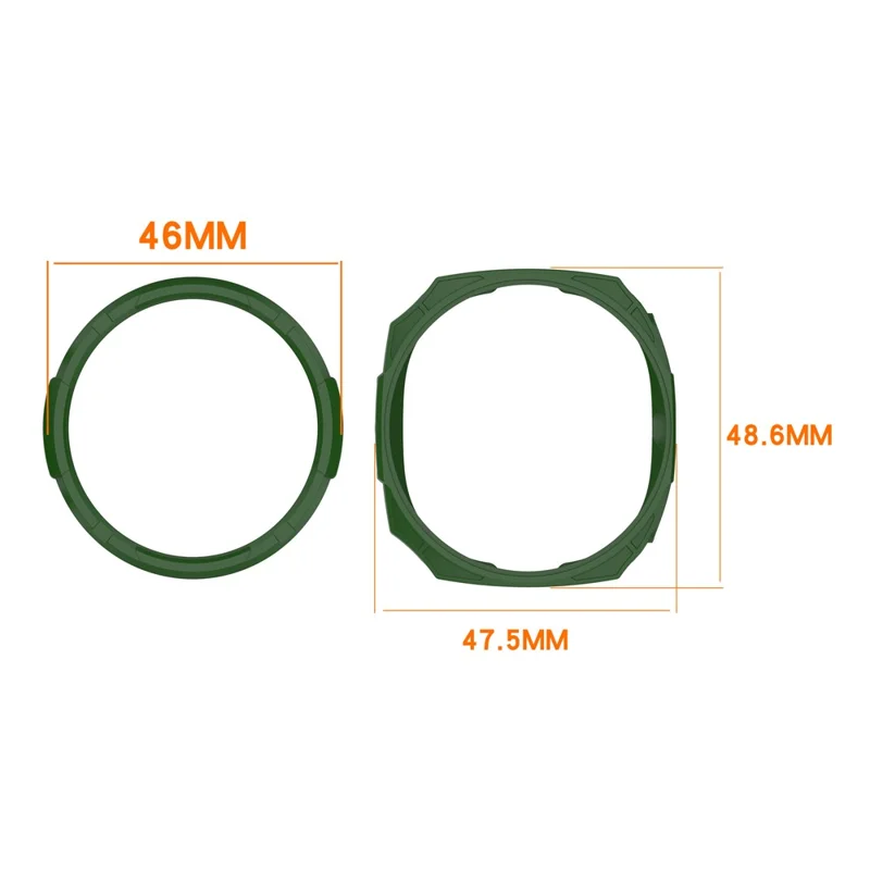 TPU Case for Samsung Galaxy Watch8 Classic 46mm Hollow Design Protective Watch Cover with Ring Shell - Green