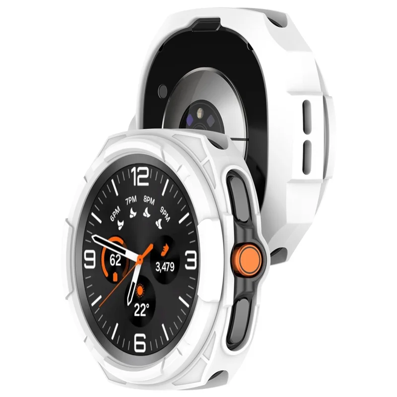 Custodia in TPU per Samsung Galaxy Watch Ultra 2 / Watch8 Classic 47 mm Custodia protettiva con design traforato e anello - Bianco