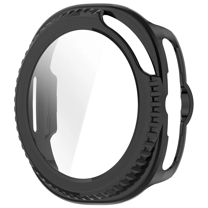 Capa para Samsung Galaxy Watch Ultra 2 / Watch8 Classic 47mm com Protetor Integrado de Vidro Temperado e PC - Preto