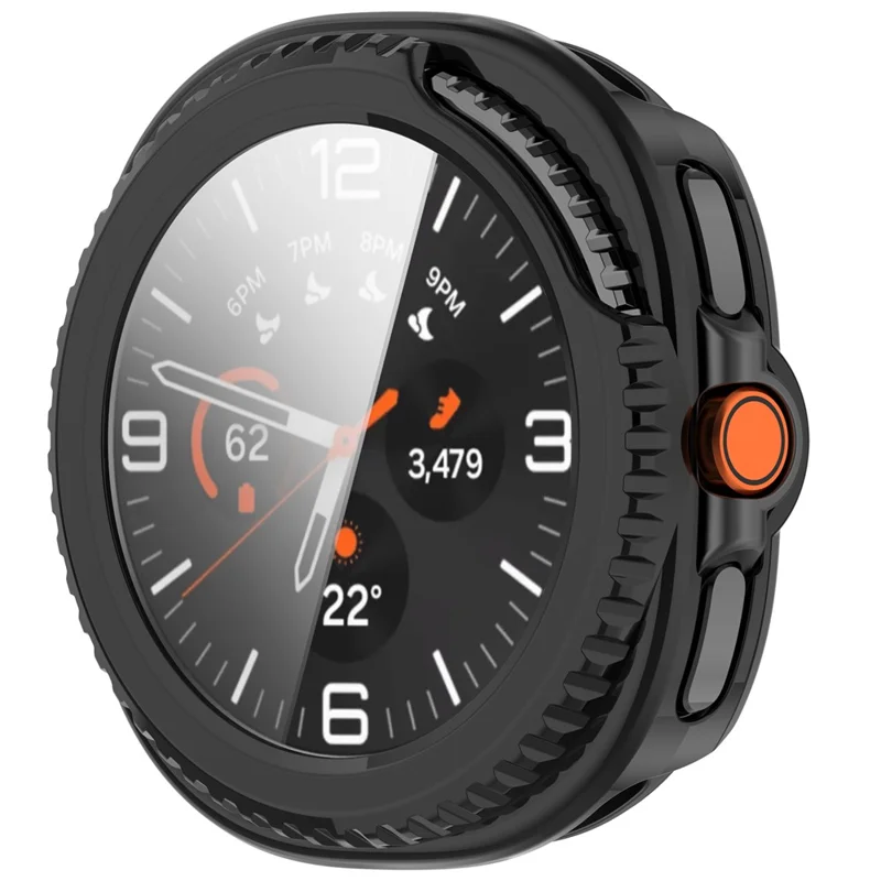 Capa para Samsung Galaxy Watch Ultra 2 / Watch8 Classic 47mm com Protetor Integrado de Vidro Temperado e PC - Preto