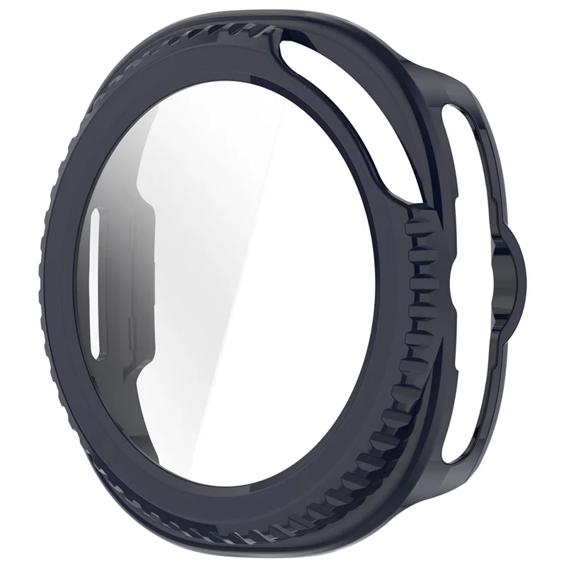 Чехол для Samsung Galaxy Watch Ultra 2 / Watch8 Classic 47мм с интегрированным стеклянным протектором из ПК и закаленного стекла - Темно-синий