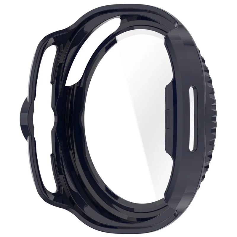 Чехол для Samsung Galaxy Watch Ultra 2 / Watch8 Classic 47мм с интегрированным стеклянным протектором из ПК и закаленного стекла - Темно-синий